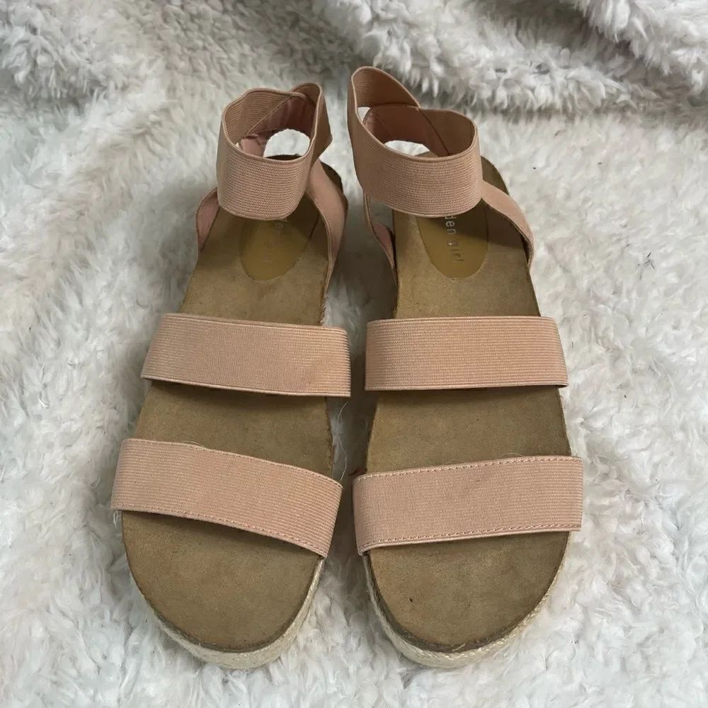 Madden girl dusty pink elastic straps Espadrilles platform sandals size …